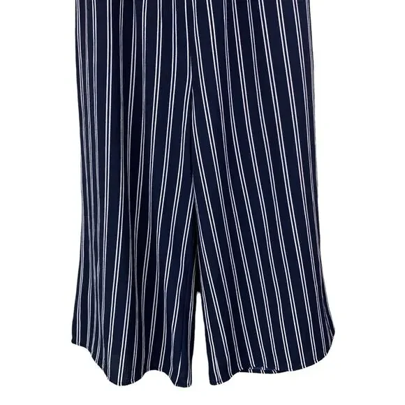 Lulus Jumpsuit Saltwater and Sun Navy Blue Striped Strapless Midi Women’s M - Picture 6 of 13
